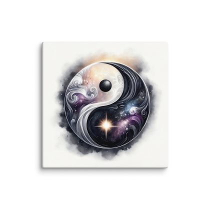 Ethereal Balance – Watercolor Yin Yang Canvas Wall Art