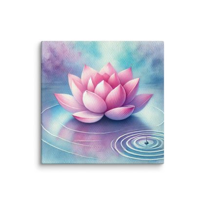 Lotus Serenity – Pink Lotus Spiritual Watercolor Canvas Wall Art