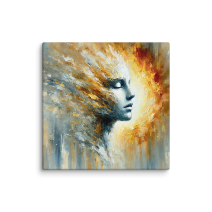Golden Ascend – Abstract Face Canvas Wall Art