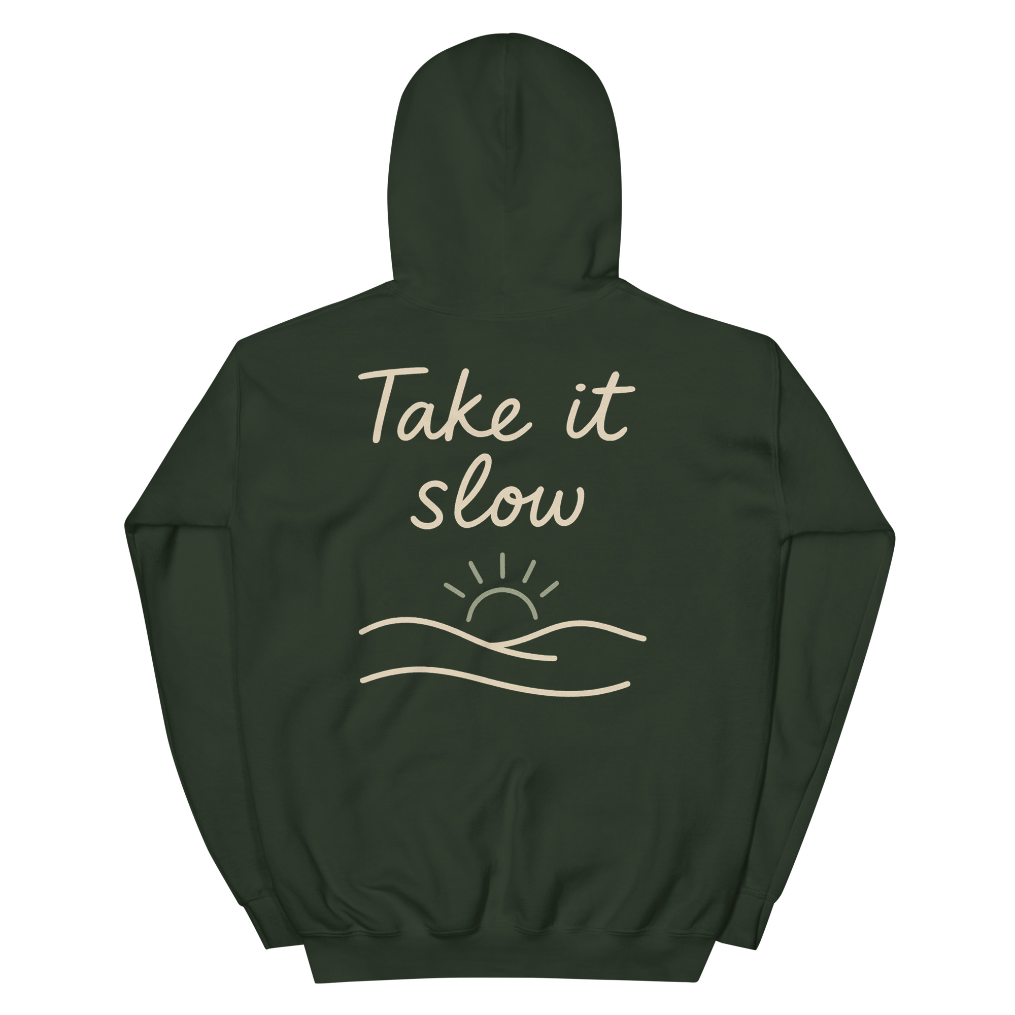 Take It Slow – Minimal Mindful Unisex Hoodie (Back Print) - Image 9