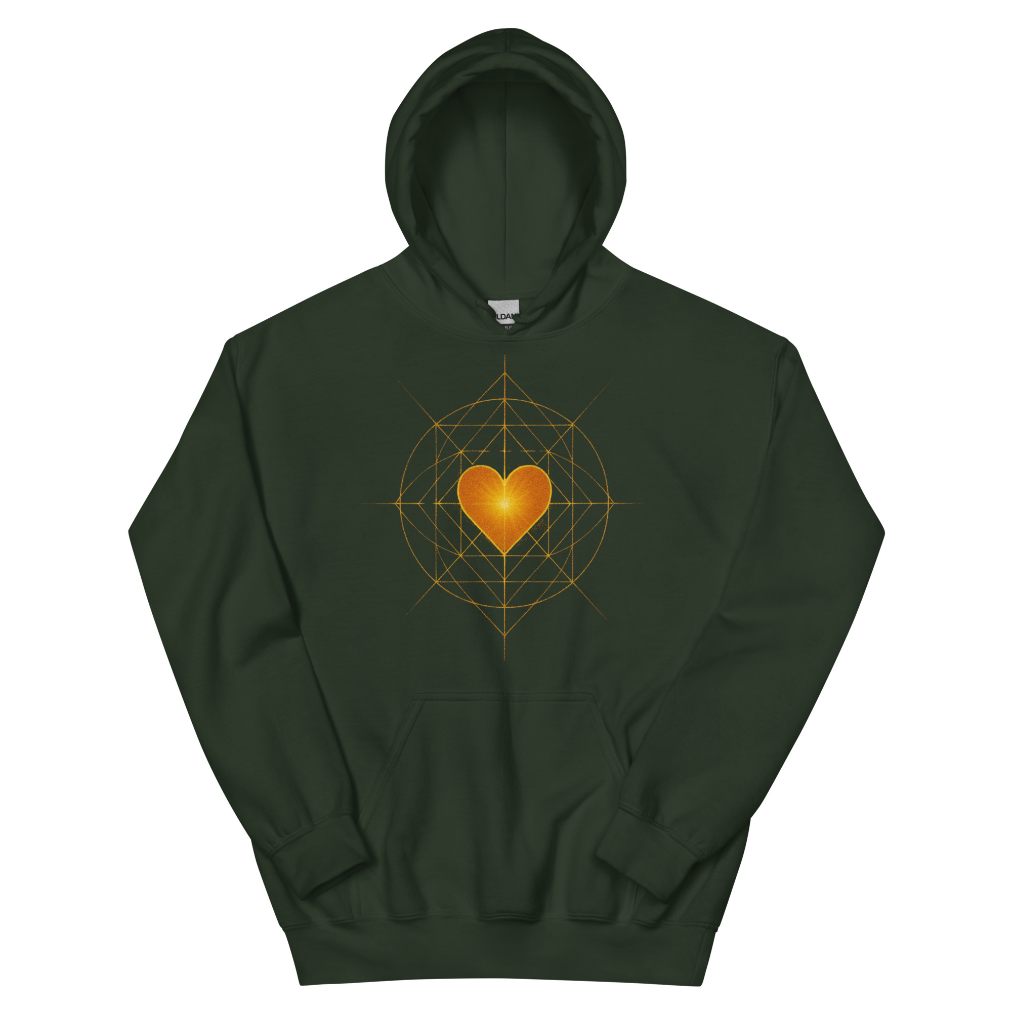 Golden Heart Energy – Minimal Spiritual Unisex Hoodie - Image 9
