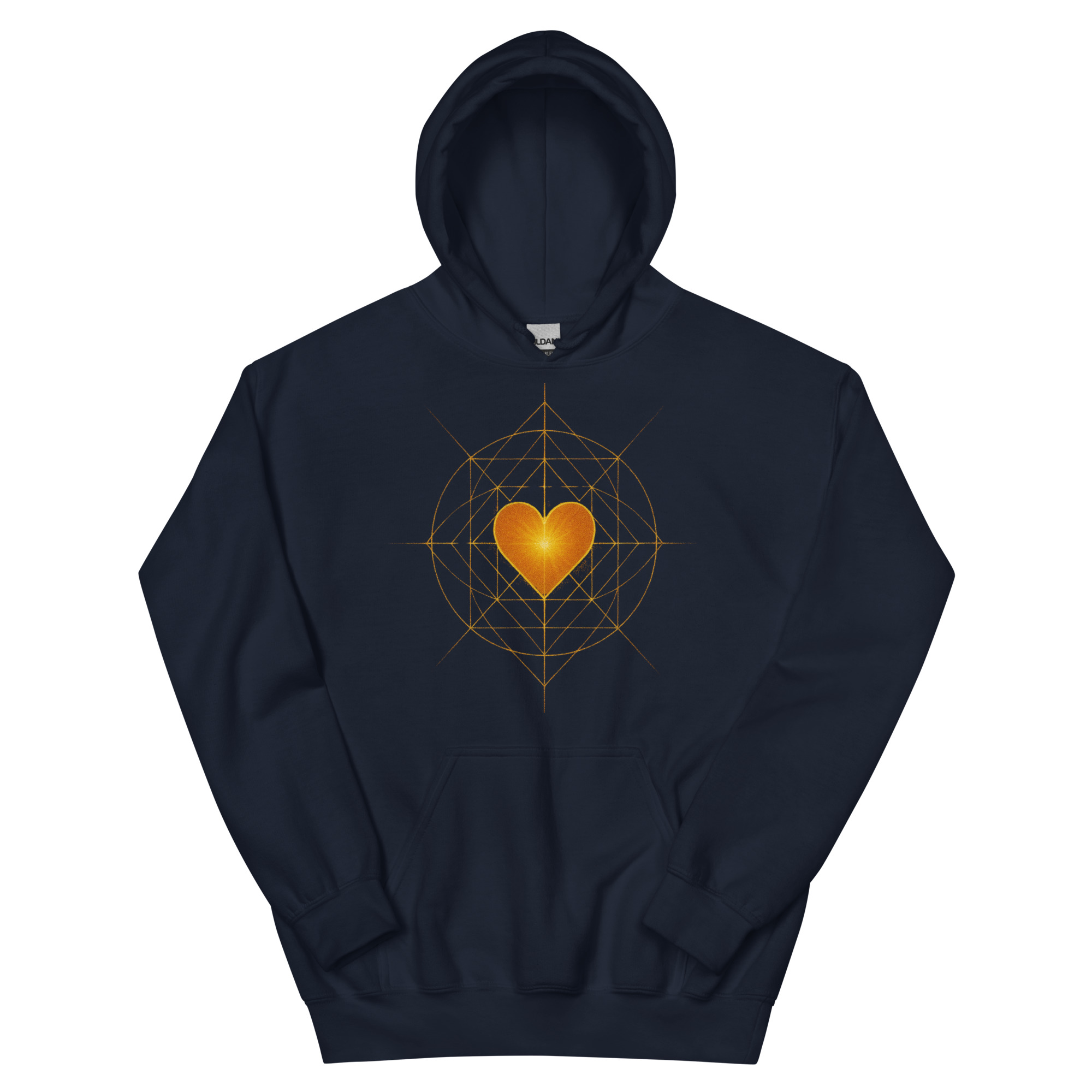 Golden Heart Energy – Minimal Spiritual Unisex Hoodie - Image 3